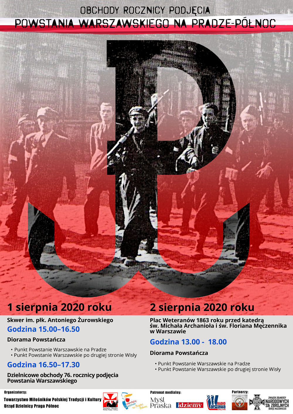 Program obchodów rocznicy wybuchu Powstania Warszawskiego na Pradze-Północ
